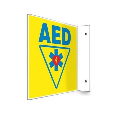 Accuform AED, Plastic, 8 in x 8 in PSP703